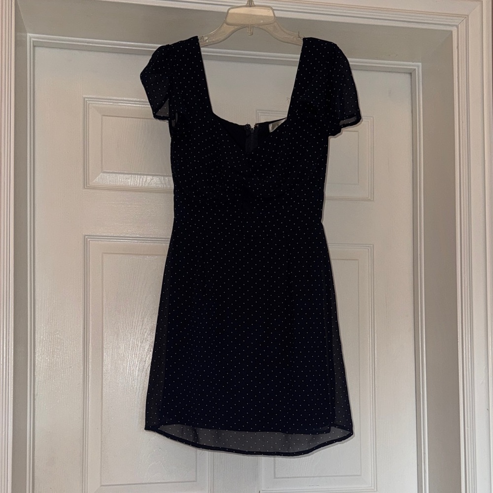 Elegant Black Mini Dress with Polka Dots